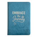 Light Blue Velvet Notebook - 80 pages - Embrace The JourneyWellness & Gratitude NotebooksHeart Notes