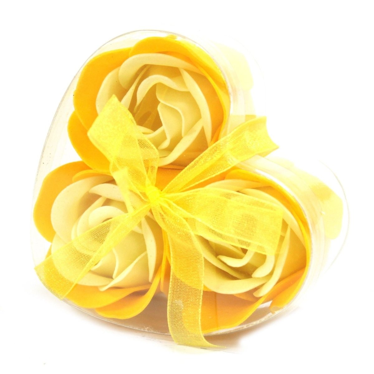 Set of 3 Soap Flower Heart Box - Spring RosesLuxury Soap FlowersHeart Notes