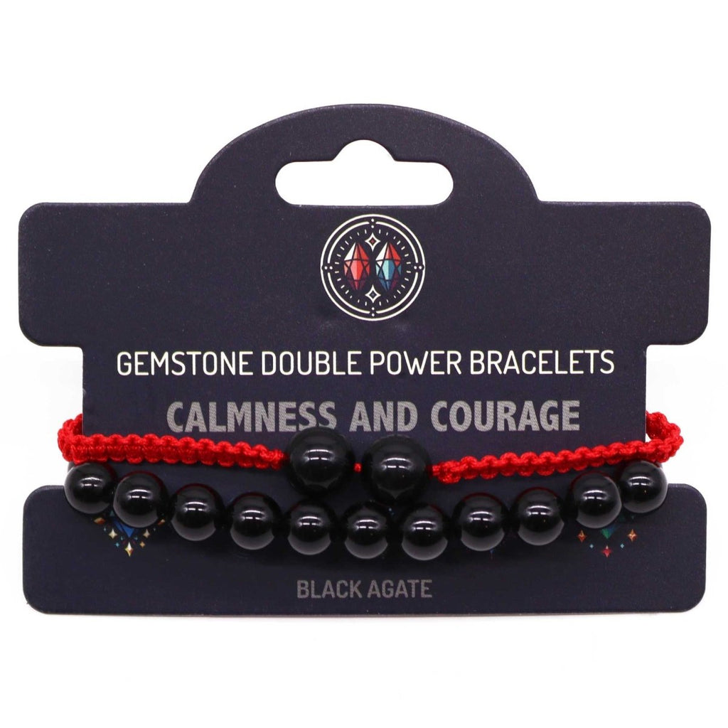 Gemstone Double Power Bracelets - Black AgateGemstone Double Power BraceletsHeart Notes