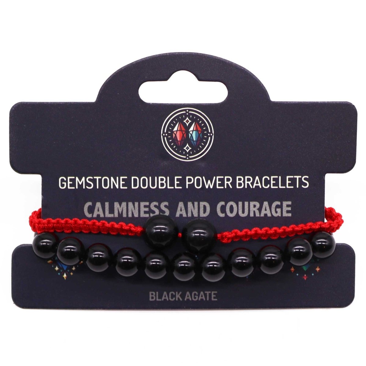 Gemstone Double Power Bracelets - Black AgateGemstone Double Power BraceletsHeart Notes