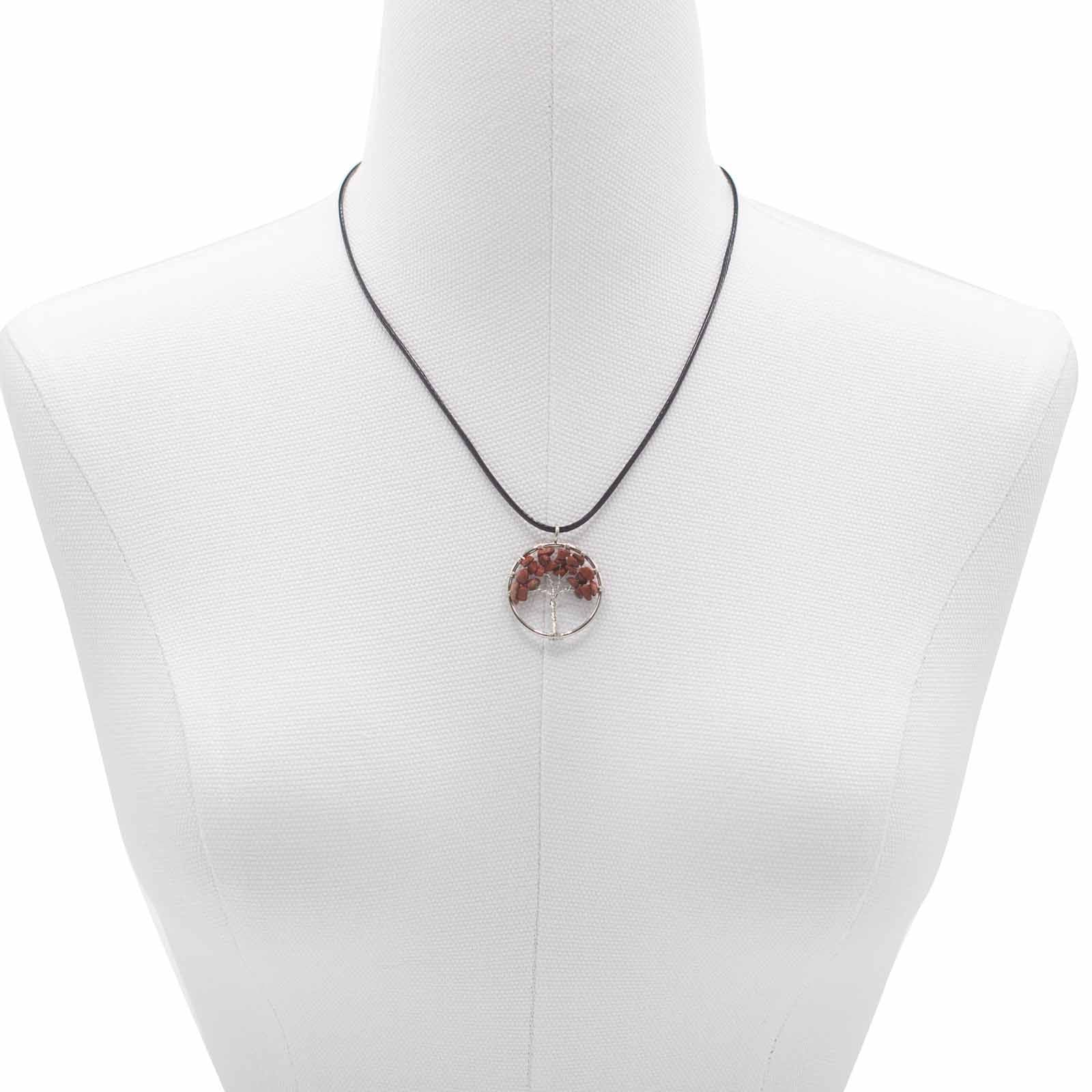 Tree of Life Pendant - Red JasperGemstone Pendants - Tree of LifeHeart Notes