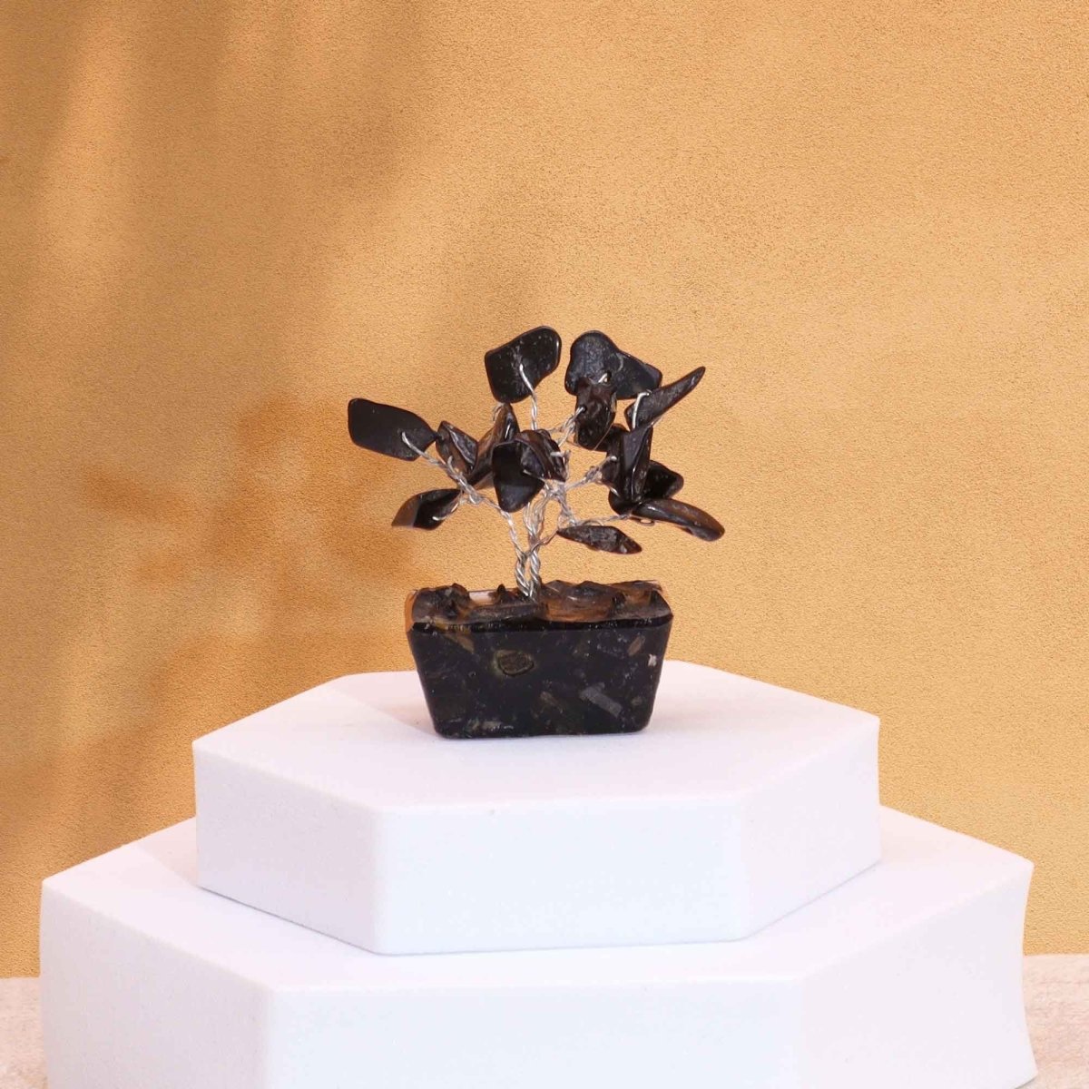 Mini Gemstone Tree On Orgonite Base - Black Agate (15 stones)Mini Gemstone TreesHeart Notes