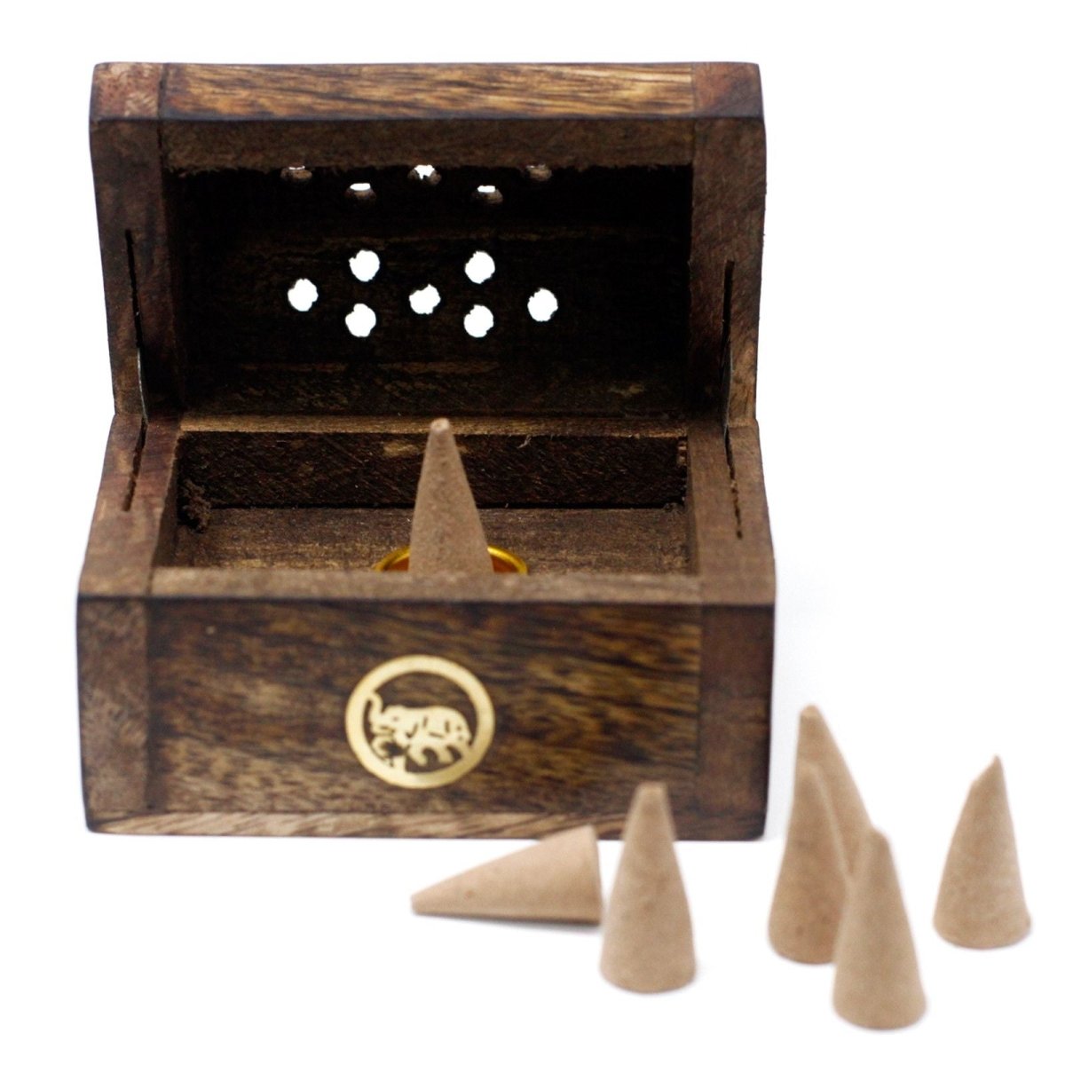 Mini Incense Cone Smoke Box - Mango WoodIncense HoldersHeart Notes