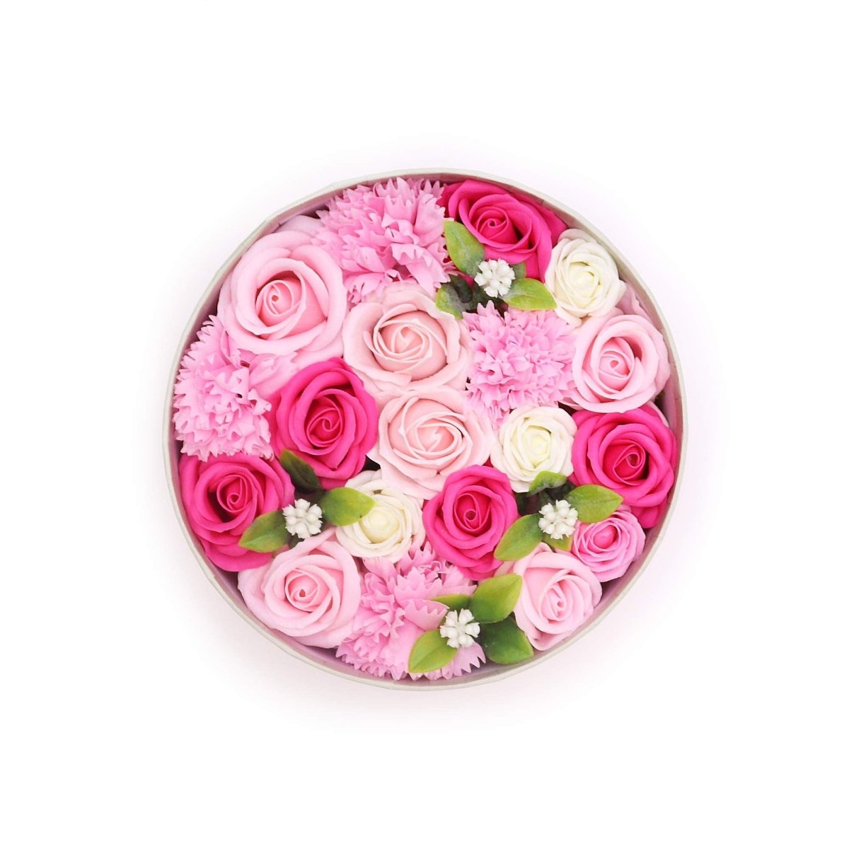 Round Box - Baby Blessings - PinksSoap Flower Gift BoxesHeart Notes