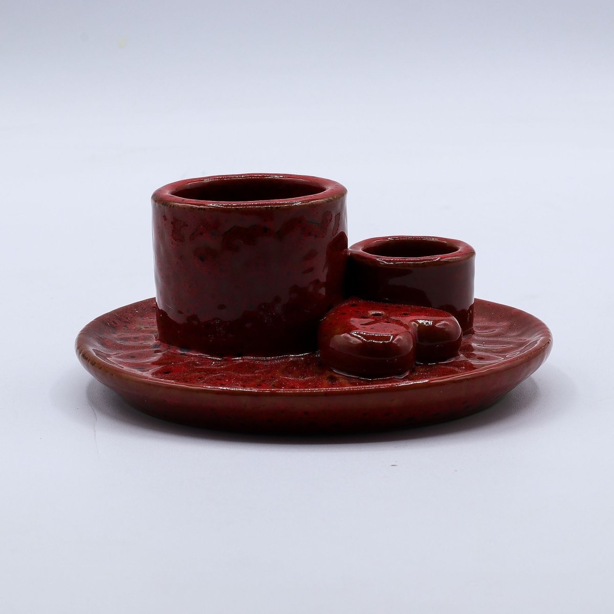 Palo Santo Stick & Smudge Holder - Mandala - Red with Heart GlossCeramic Palo Santo Stick & Smudge HolderHeart Notes