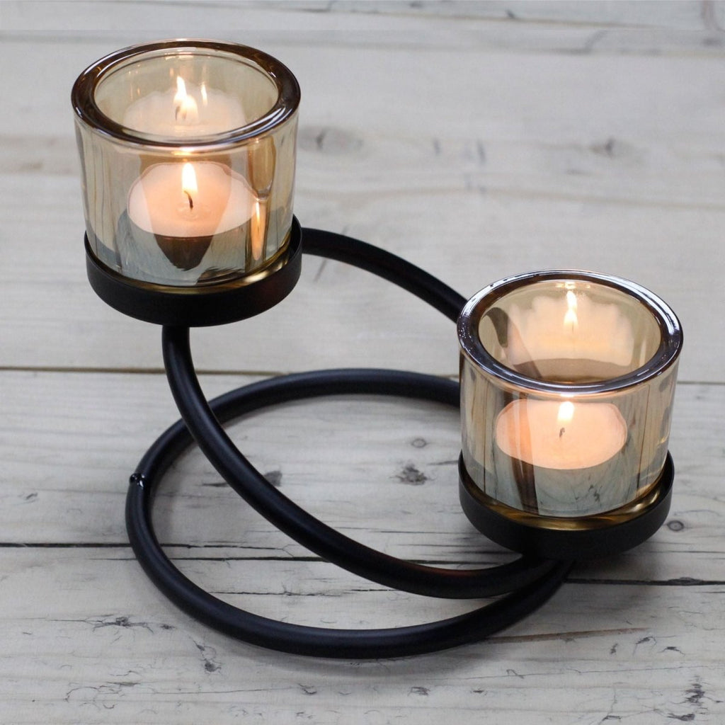 Centrepiece Iron Votive Candle Holder - 2 Cup Double StepCenterpiece Iron Votive Candle HoldersHeart Notes