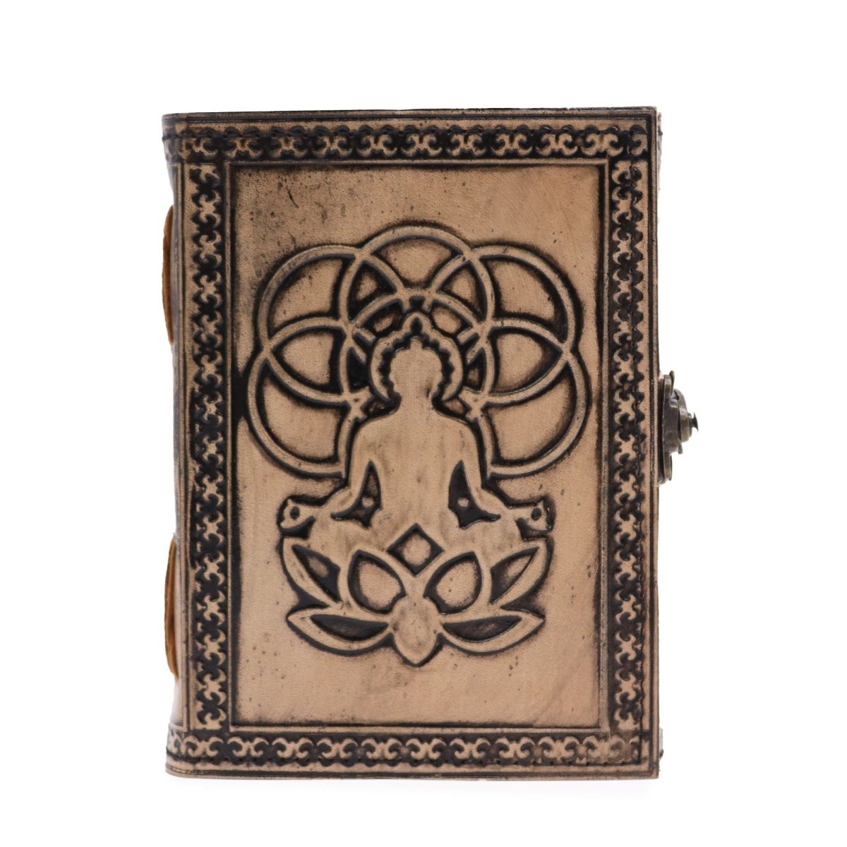Buddha – Esoteric Notebook – Antique Grey – 200 pages – 17.5x12.5x3cmLeather Notebooks – Vintage Style JournalsHeart Notes