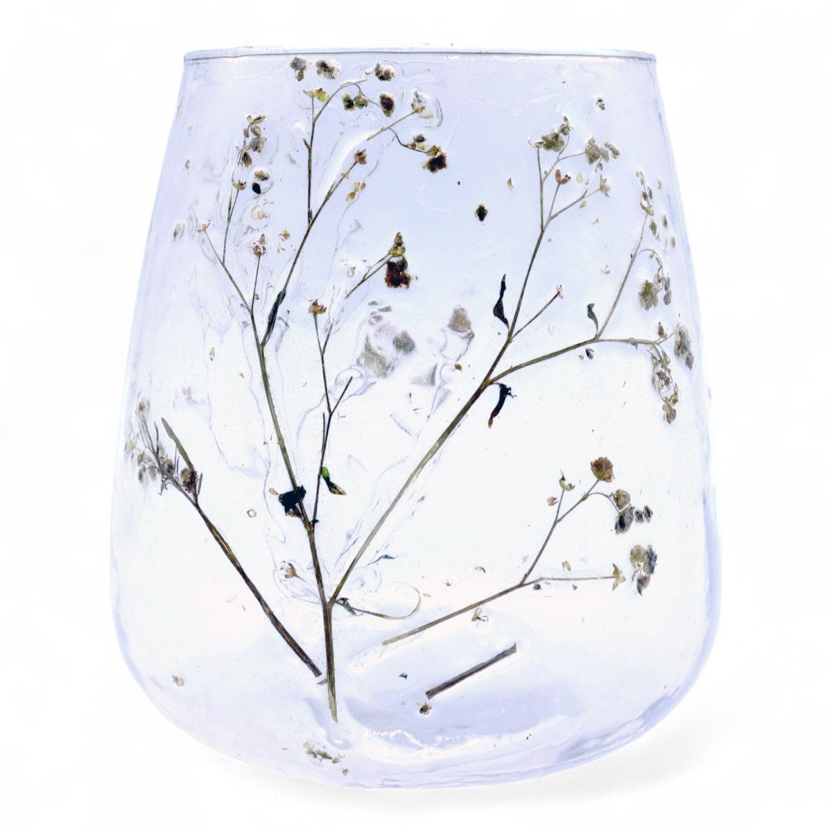 Natural Floral Glass - Vase Candle Holder - Margarita - (12x11cm)Natural Floral Glass Candle HoldersHeart Notes
