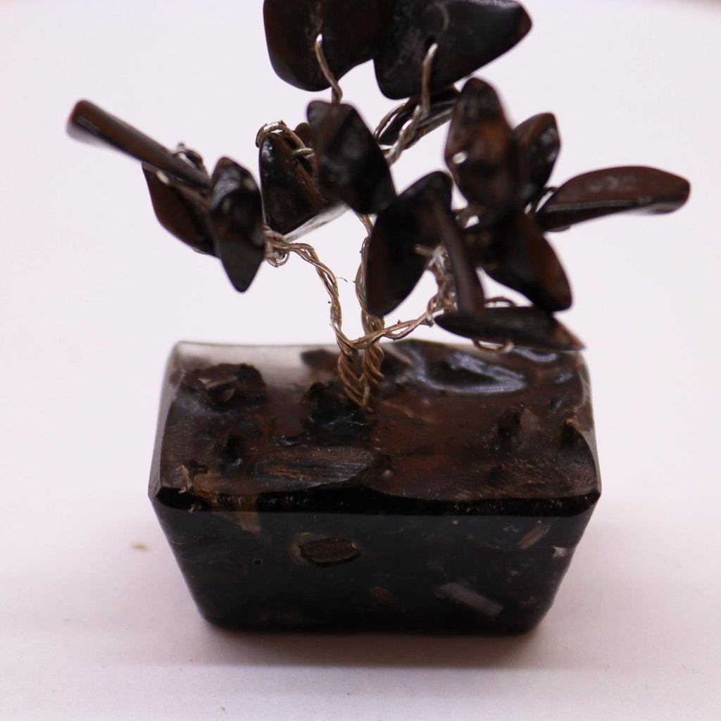 Mini Gemstone Tree On Orgonite Base - Black Agate (15 stones)Mini Gemstone TreesHeart Notes