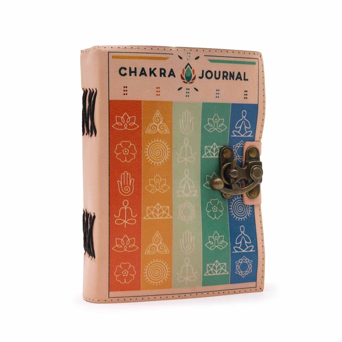 Leather Seven Chakra Colours Deckle - edge NotebookLeather Notebooks – Vintage Style JournalsHeart Notes