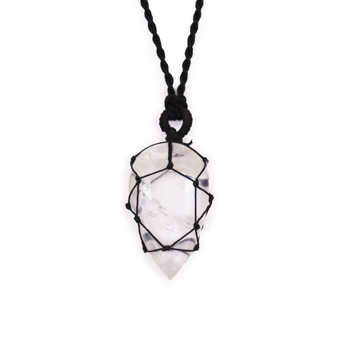 Laced Gemstone Teardrop Pendant - Rock QuartzLaced Gemstone PendantsHeart Notes