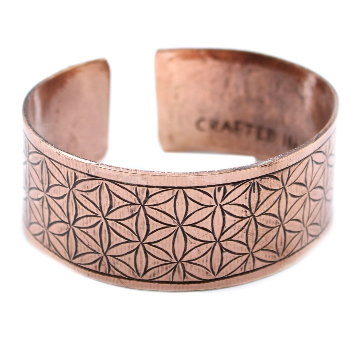 Copper Tibetan Bracelet - Flower of LifeTibetan Mantra BraceletHeart Notes