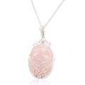 Swirl Wrapped Gemstone Necklace - Rose QuartzIndian Gemstone NecklacesHeart Notes