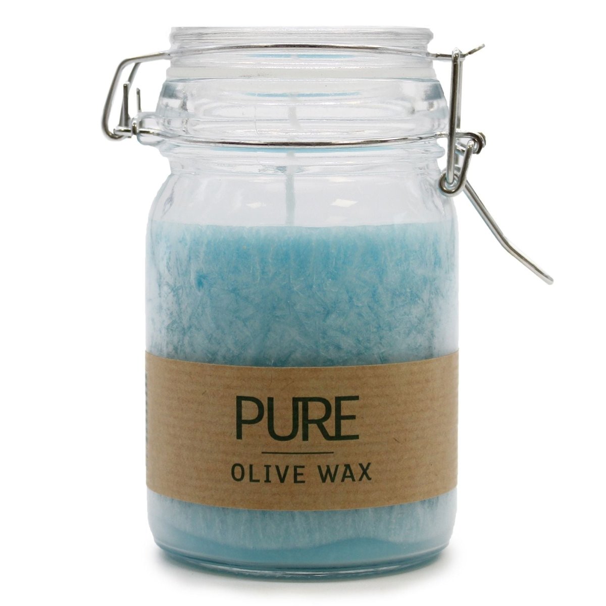 Pure Olive Wax Jar Candle 120x70 - TurquoisePure Olive Wax CandleHeart Notes