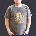 Nomad Sari Stonewashed Cotton T-Shirt – Hamsa – Dark Grey – XL
