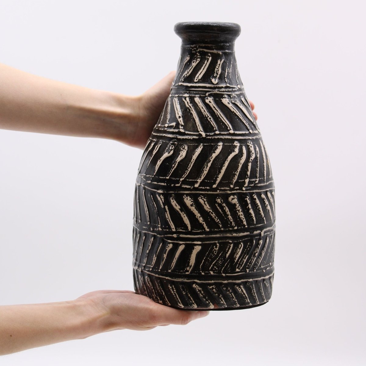 Greek Taper Vase - ChocolateBalinese Ceramic VasesHeart Notes