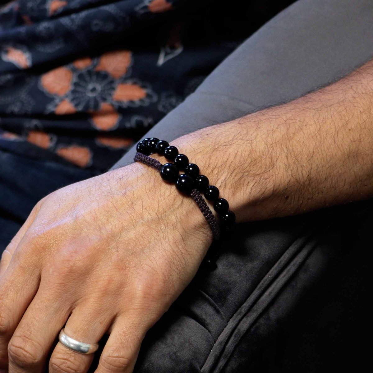 Gemstone Double Power Bracelets - Black AgateGemstone Double Power BraceletsHeart Notes