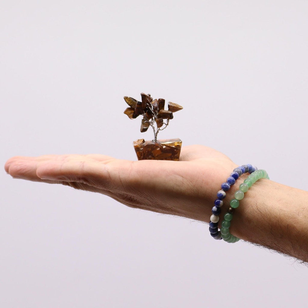 Mini Gemstone Tree On Orgonite Base - Tigereye (15 stones)Mini Gemstone TreesHeart Notes