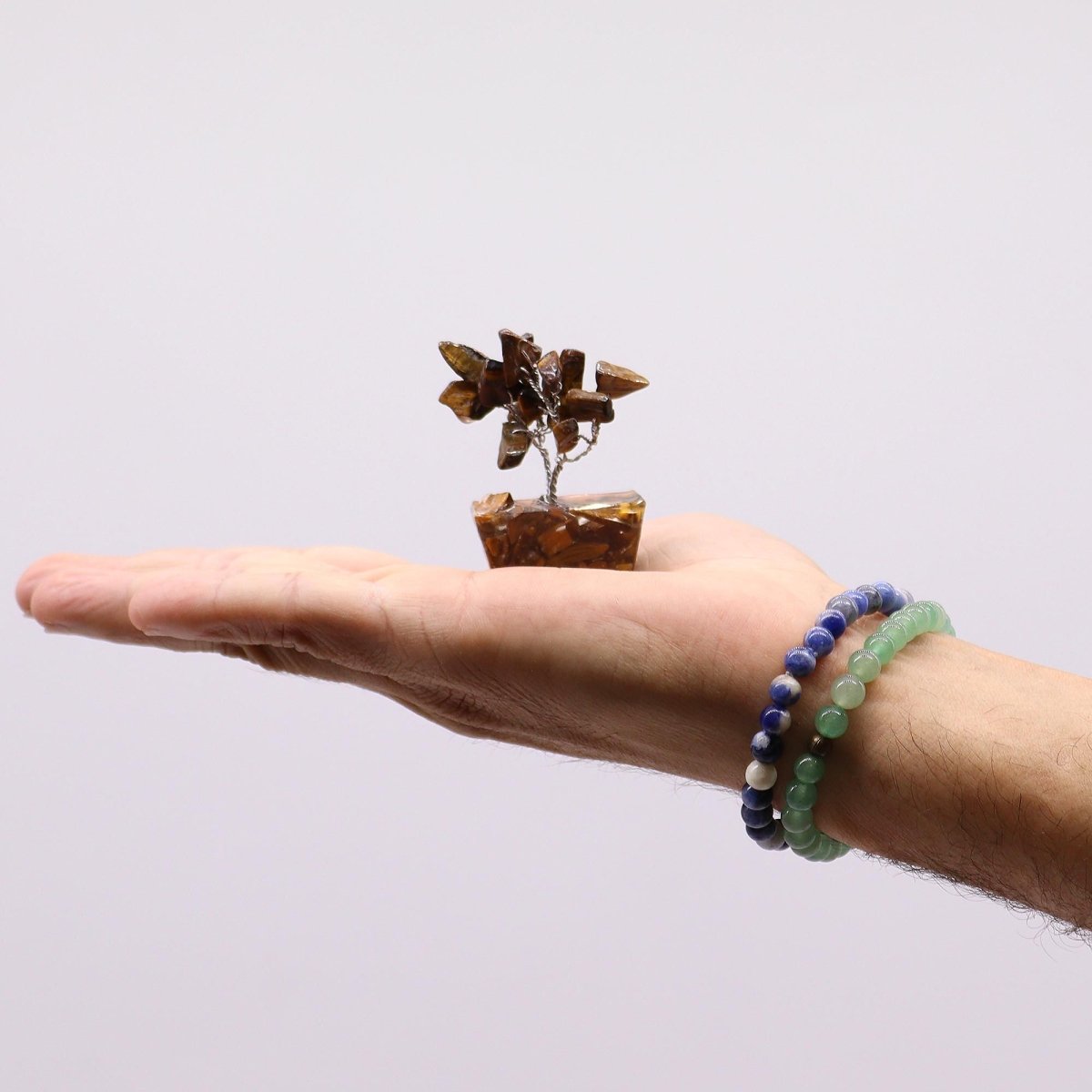 Mini Gemstone Tree On Orgonite Base - Tigereye (15 stones)Mini Gemstone TreesHeart Notes