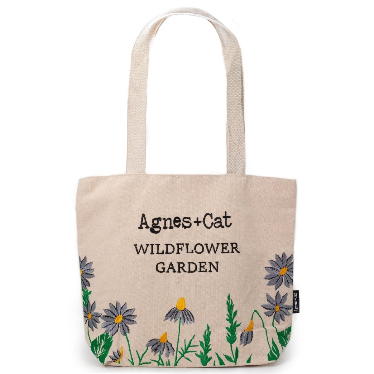 Agnes + Cat Wildflower Garden Tote Bag - Purple FlowersAgnes + Cat Embroidered Cotton BagsHeart Notes