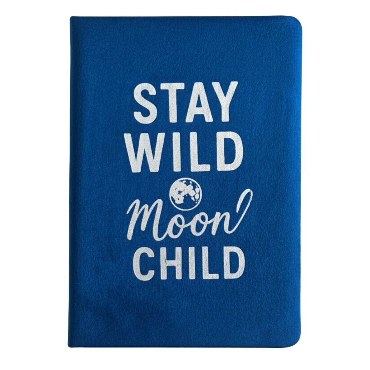 Dark Blue Velvet Notebook - 80 pages - Stay Wild Moon ChildWellness & Gratitude NotebooksHeart Notes