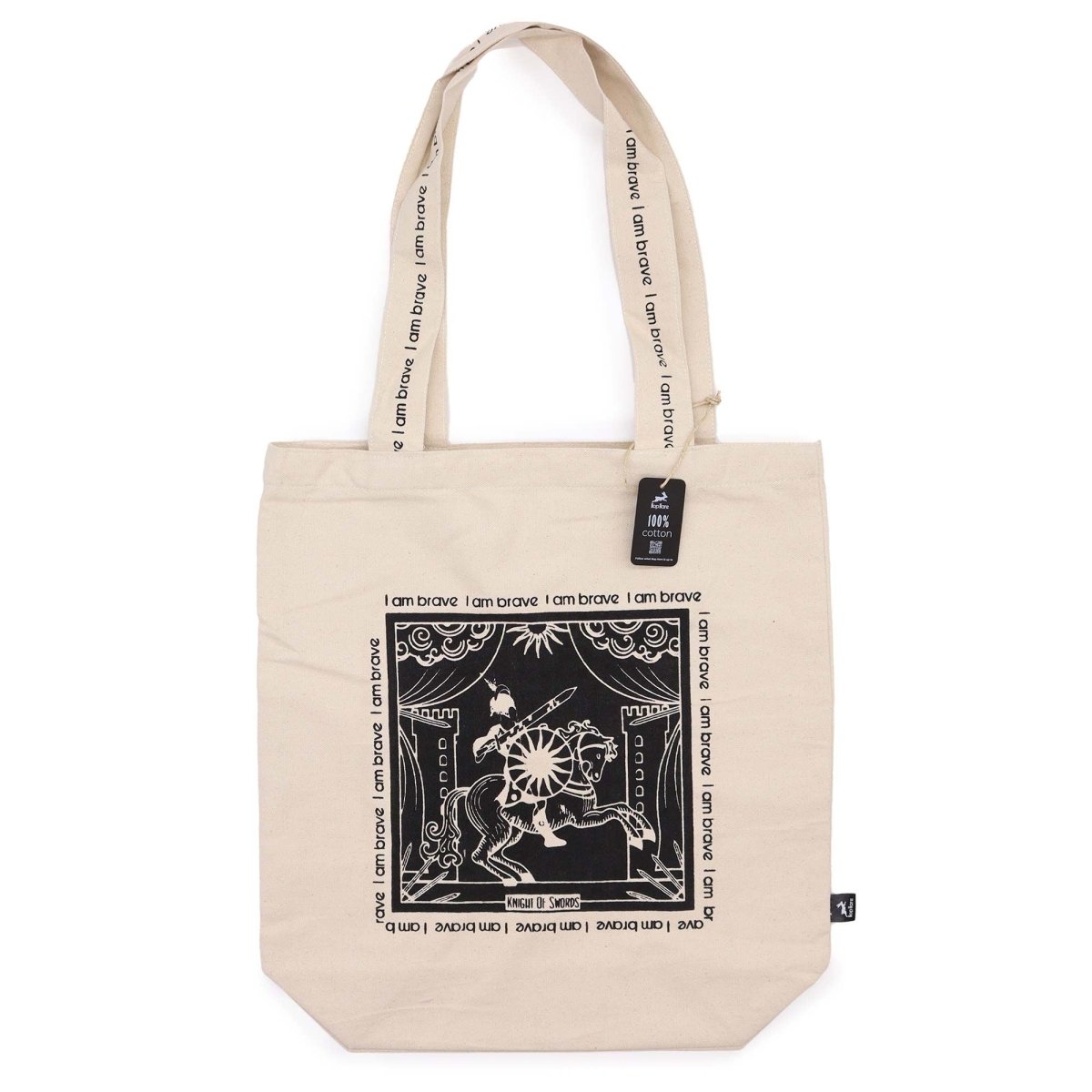 Hop Hare Tote Bag - I am BraveHop Hare Tarot Cotton BagsHeart Notes