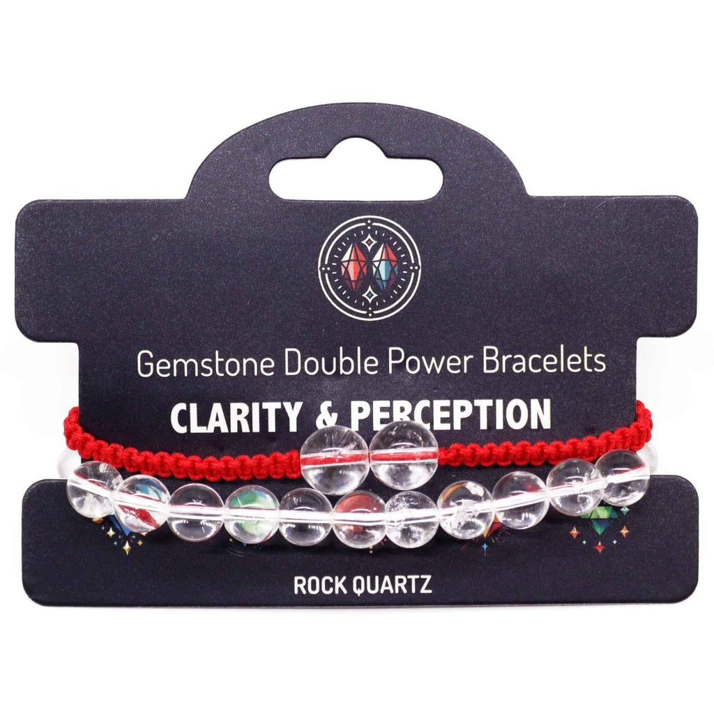 Gemstone Double Power Bracelets - Rock QuartzGemstone Double Power BraceletsHeart Notes
