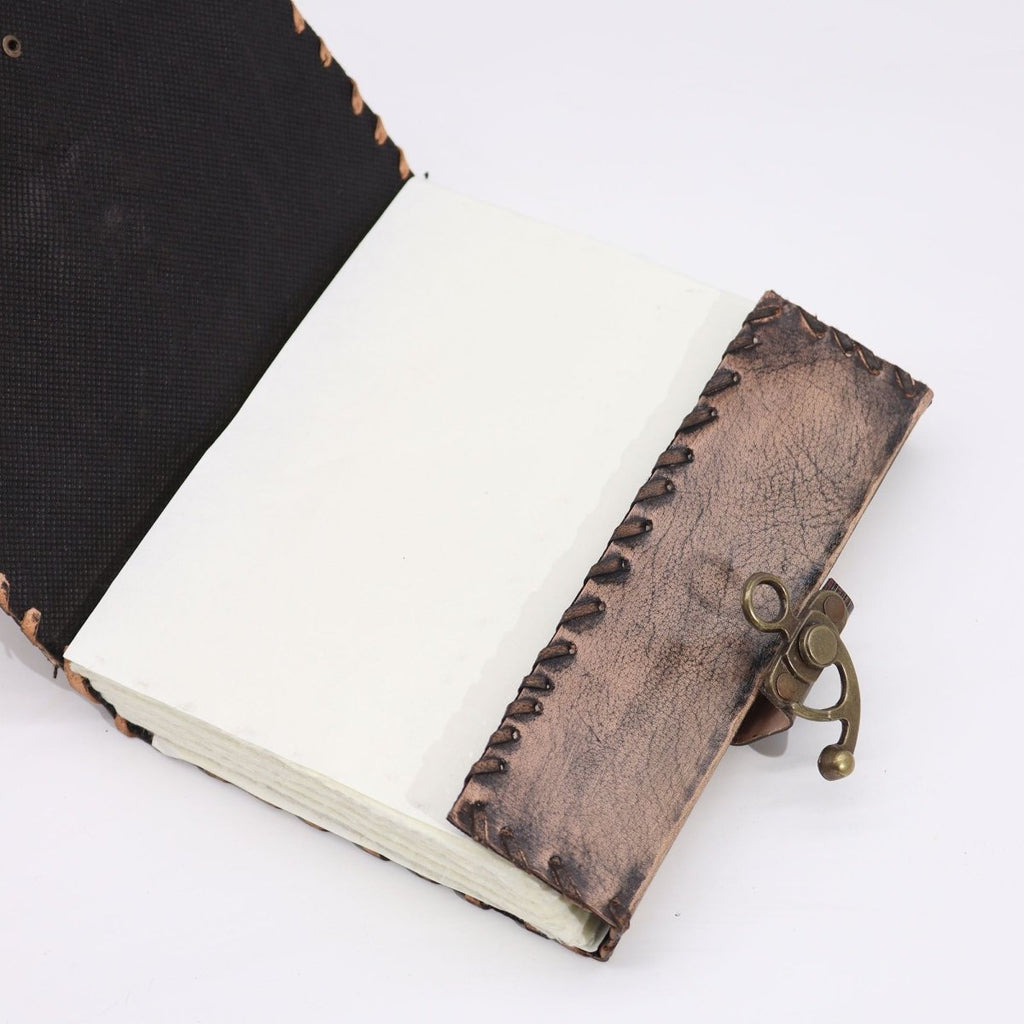 Brown Tan Book - Evil Eye Decor - 160 Deckle Edges Pages - 20x15cmLeather Notebooks – Vintage Style JournalsHeart Notes