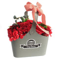 Basket Soap Flower Bouquet - RedSoap Flower BouquetsHeart Notes