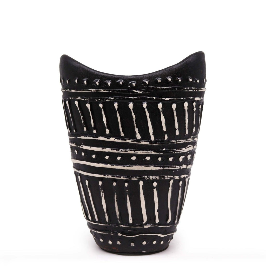 Swirls Shaped Vase - ChocolateBalinese Ceramic VasesHeart Notes