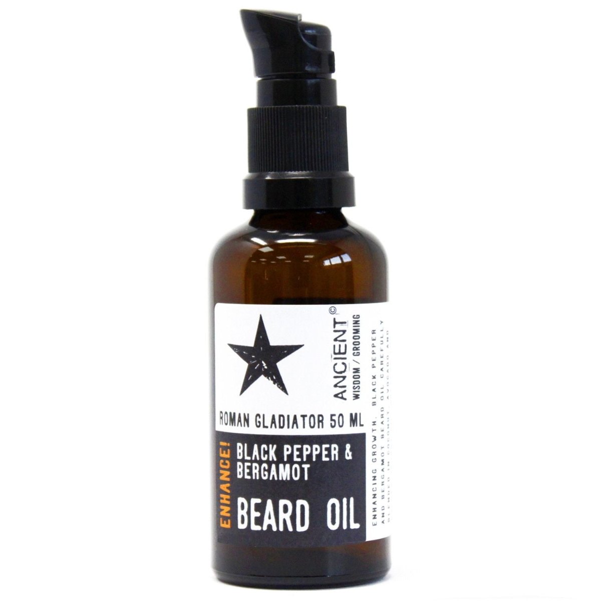 50ml Beard Oil - Roman Gladiator - Enhance!Pure and Natural Beard Oils - 50mlHeart Notes