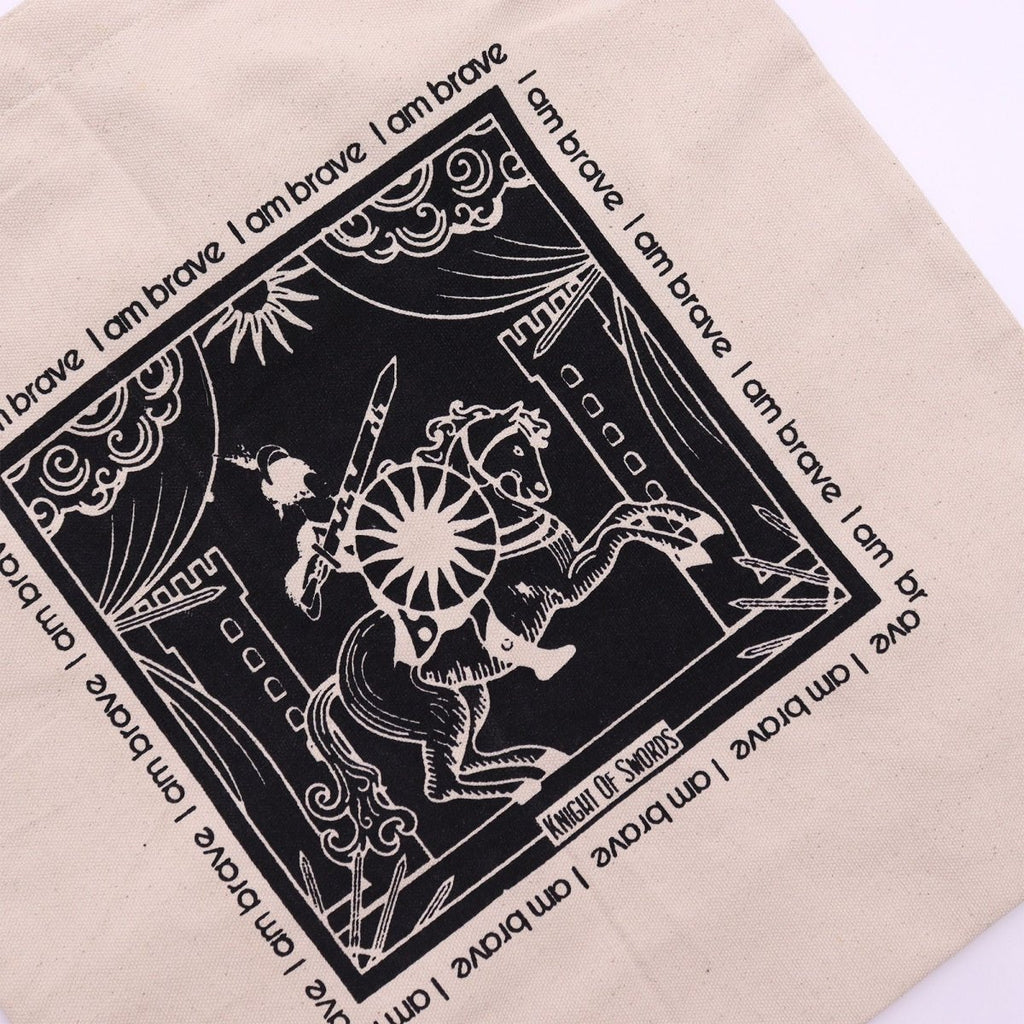 Hop Hare Tote Bag - I am BraveHop Hare Tarot Cotton BagsHeart Notes