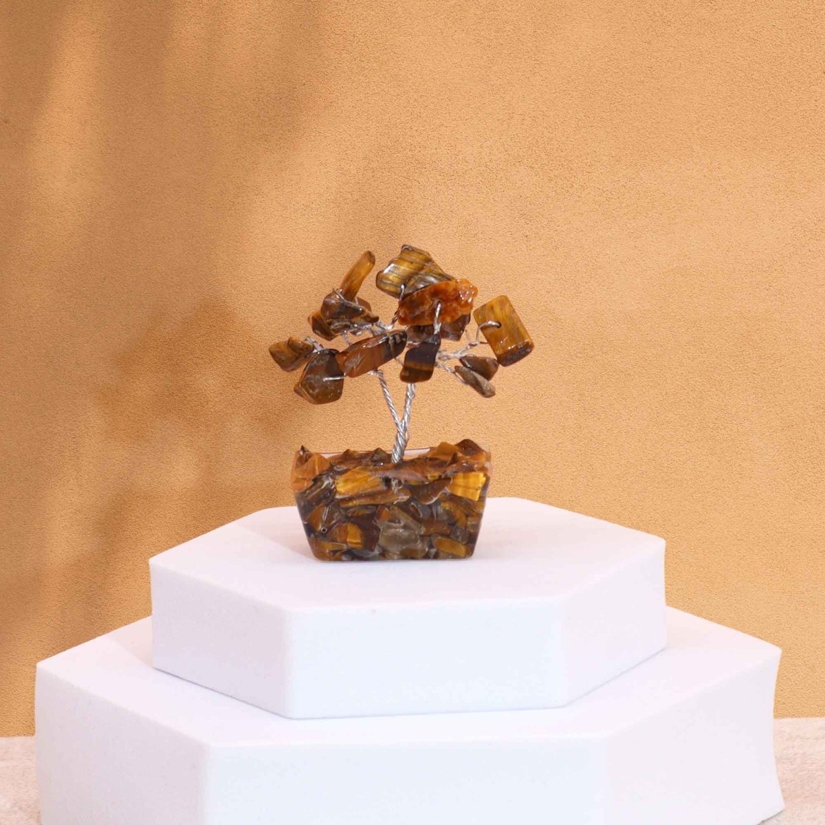 Mini Gemstone Tree On Orgonite Base - Tigereye (15 stones)Mini Gemstone TreesHeart Notes