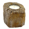 Petrified Wood Candle Holder - Single LowPetrified Wood Candle HolderHeart Notes