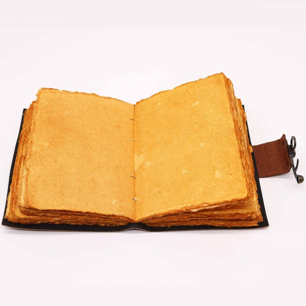 Leather Lotus Mandala Deckle - edge NotebookLeather Notebooks – Vintage Style JournalsHeart Notes
