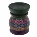 Soapstone Oil Burner 10cm - Flower of Life - Five ColoursSoapstone Oil BurnersHeart Notes