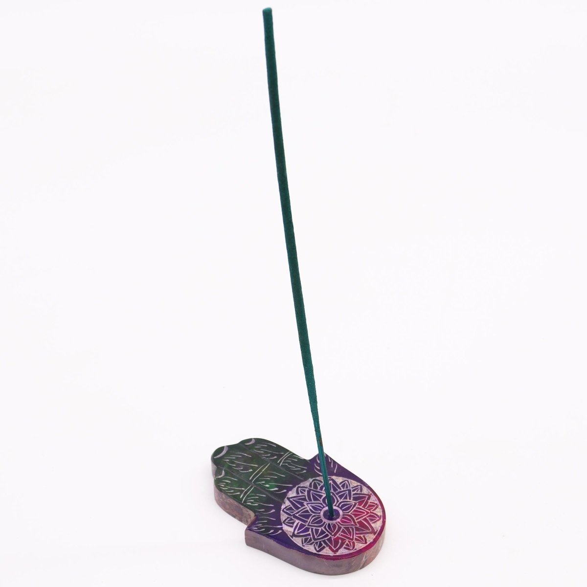 Soapstone Hamsa Incense Holder - Lotus FlowerSoapstone Incense HoldersHeart Notes