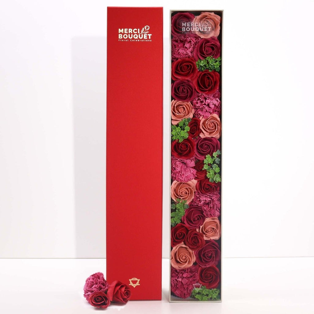 Extra Long Box - Vintage RosesSoap Flower Gift BoxesHeart Notes