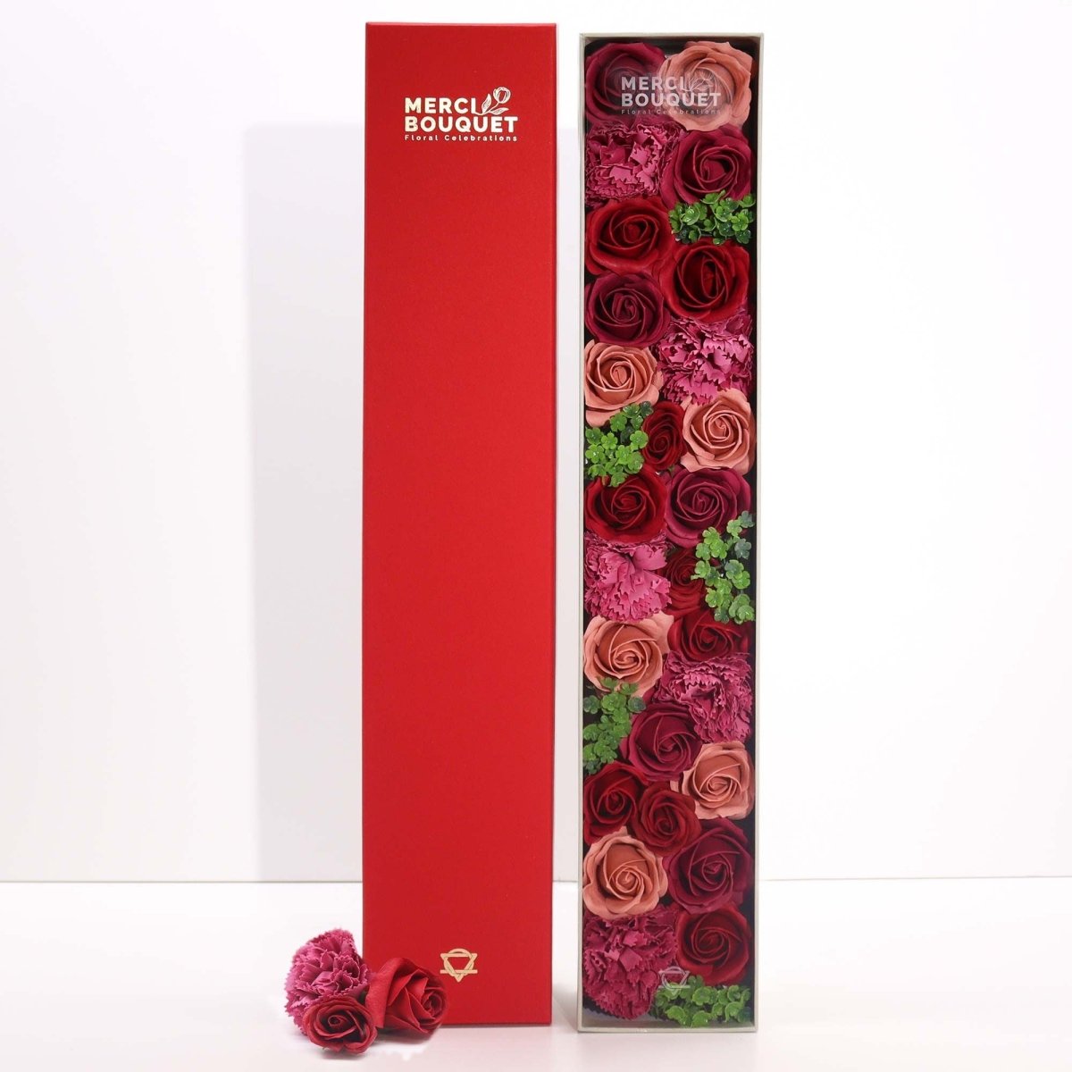 Extra Long Box - Vintage RosesSoap Flower Gift BoxesHeart Notes