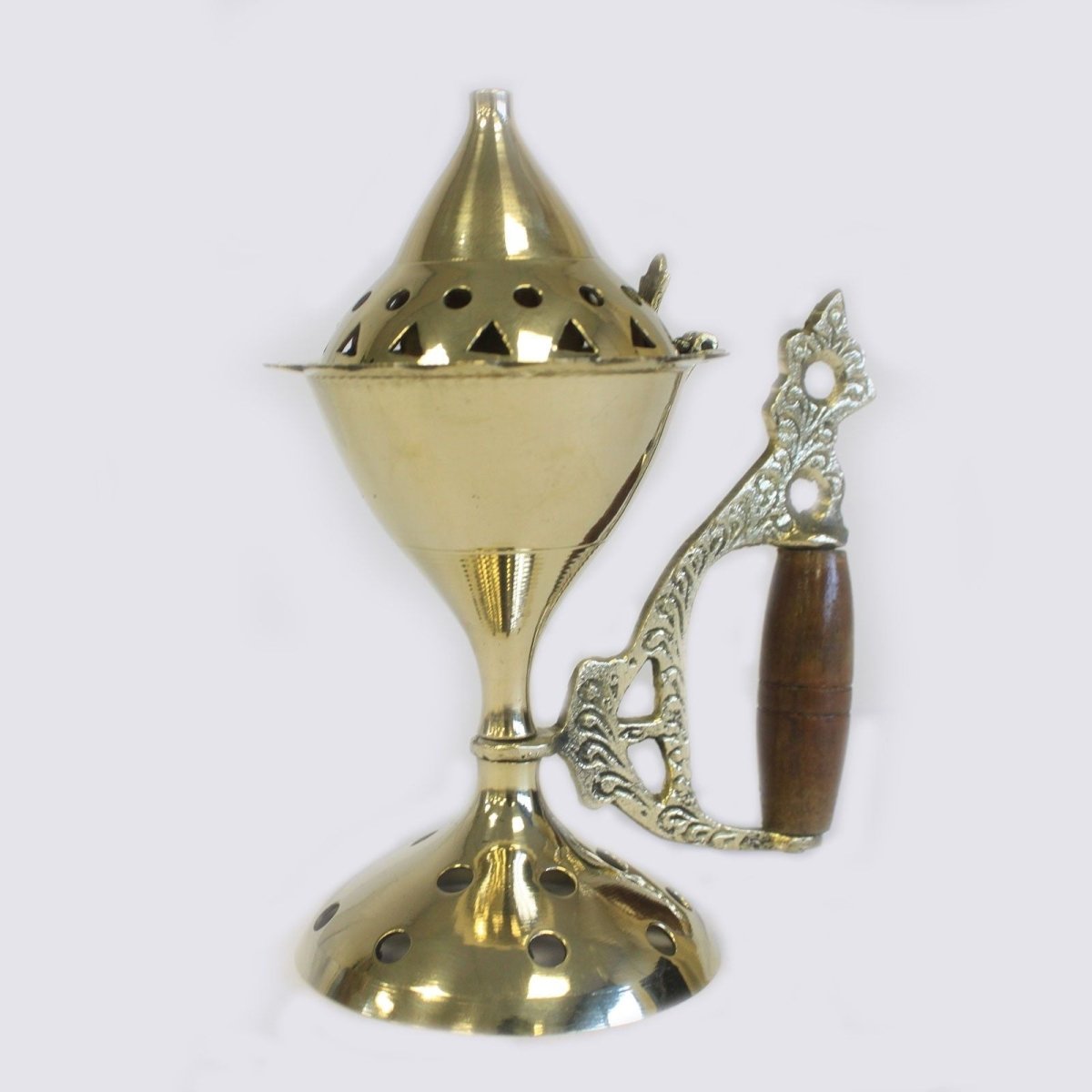 Large Cone Burner with HandleTraditional Brass Incense BurnersHeart Notes