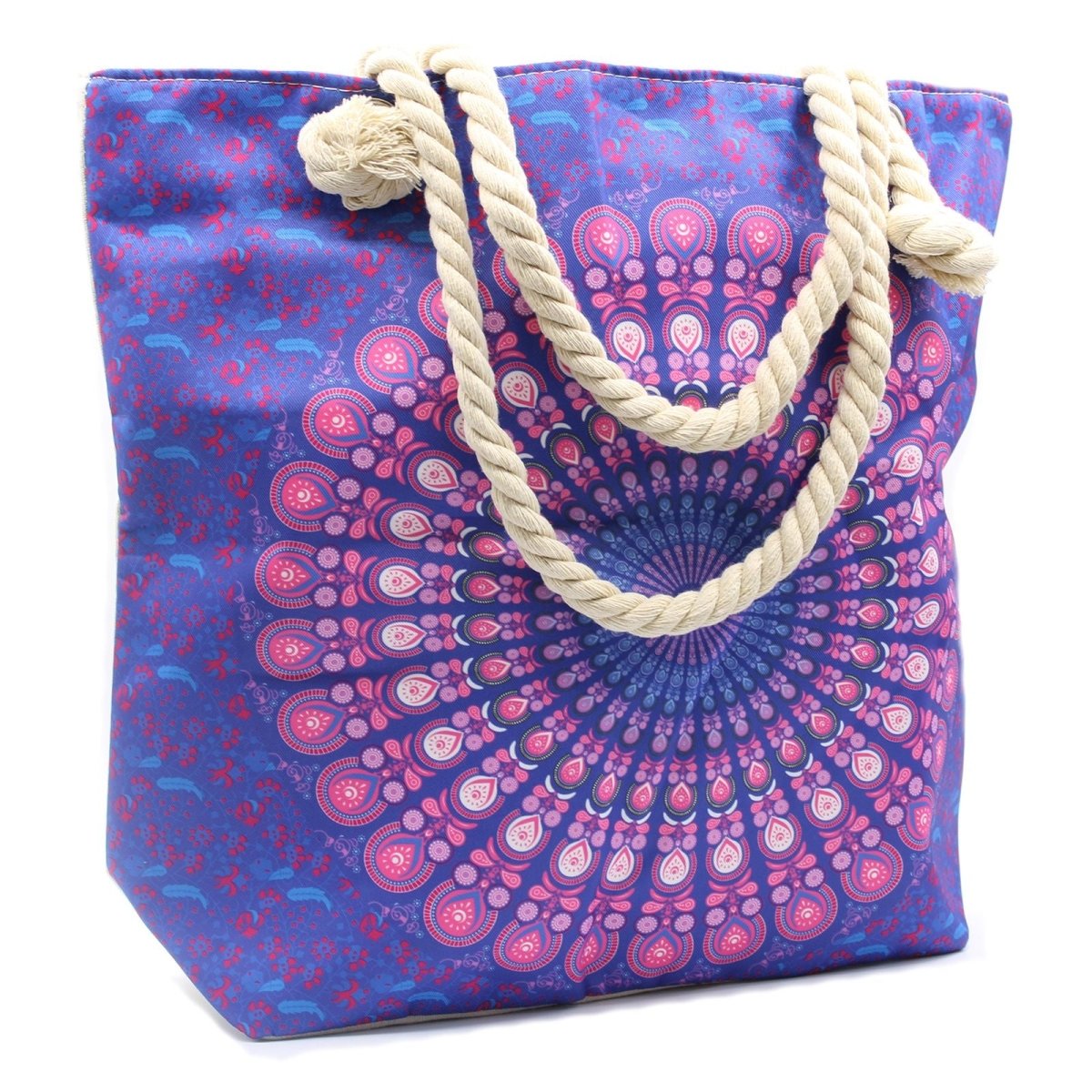 Rope Handle Mandela Bag - Purple BlueRope Handle Mandala BagHeart Notes