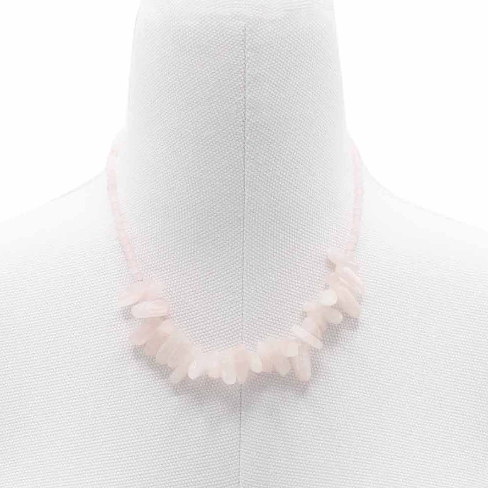 Longstone Gem Necklace - Rose QuartzLongstone Gem NecklacesHeart Notes