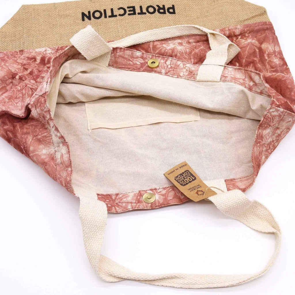 All Natural Bag - Terracotta Stonewash - Hamsa - ProtectionAll Natural BagHeart Notes