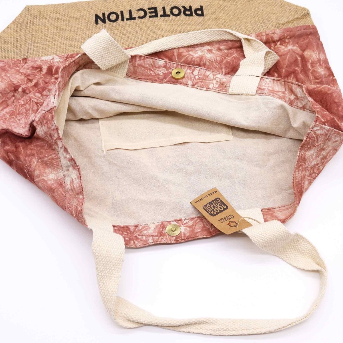 All Natural Bag - Terracotta Stonewash - Hamsa - ProtectionAll Natural BagHeart Notes