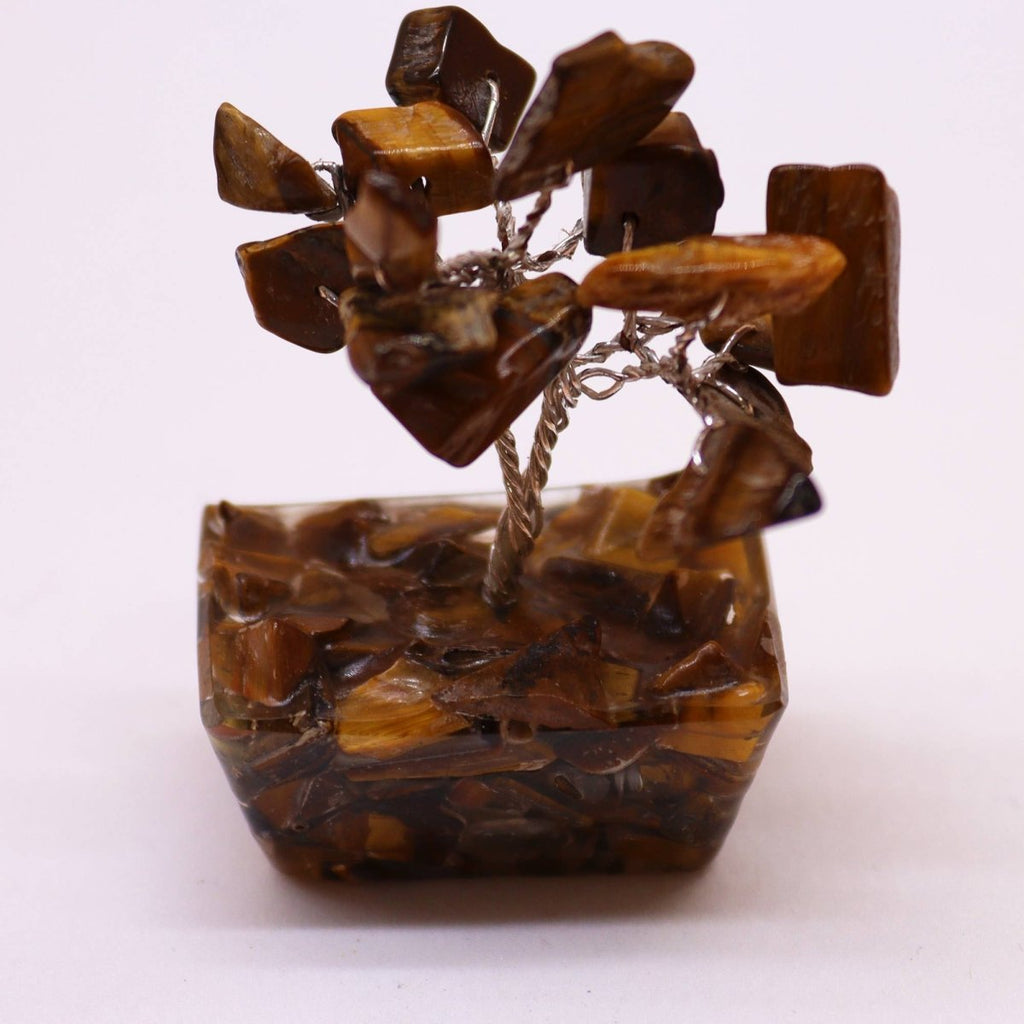Mini Gemstone Tree On Orgonite Base - Tigereye (15 stones)Mini Gemstone TreesHeart Notes