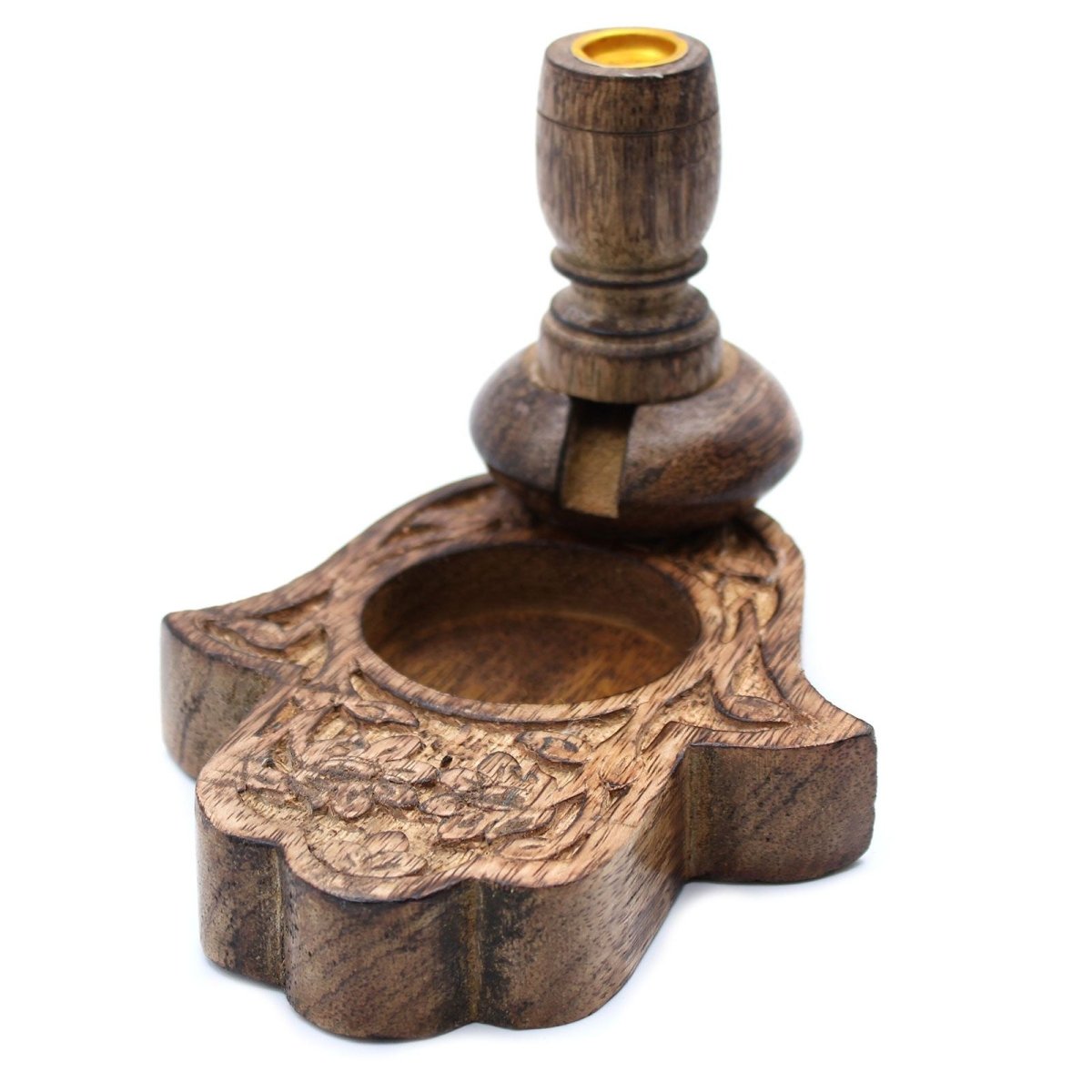 Sm Mango Wood Backflow Burner - HamsaMango Wood Backflow BurnerHeart Notes