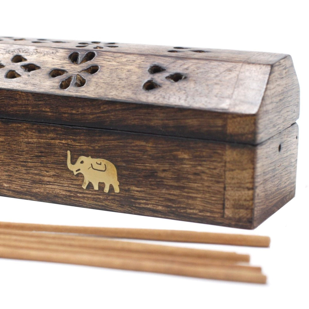 Smoke Boxes Natural Mango WoodIncense HoldersHeart Notes