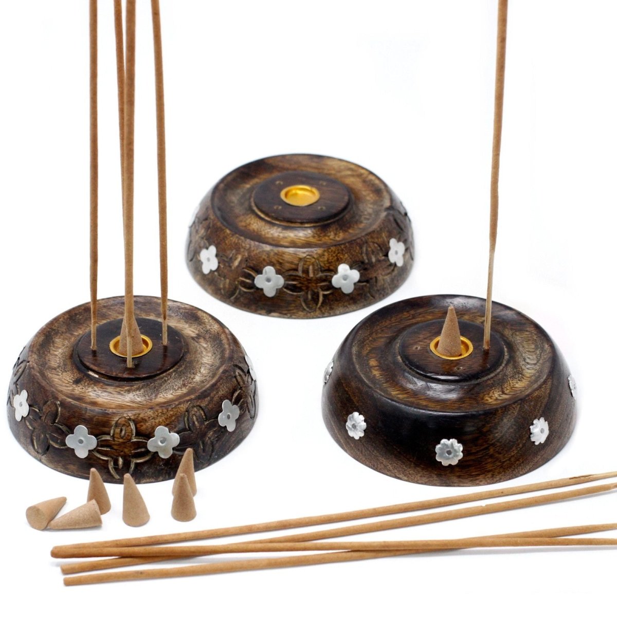 Cone & Stick Burner - Asst Design - Mango WoodIncense HoldersHeart Notes