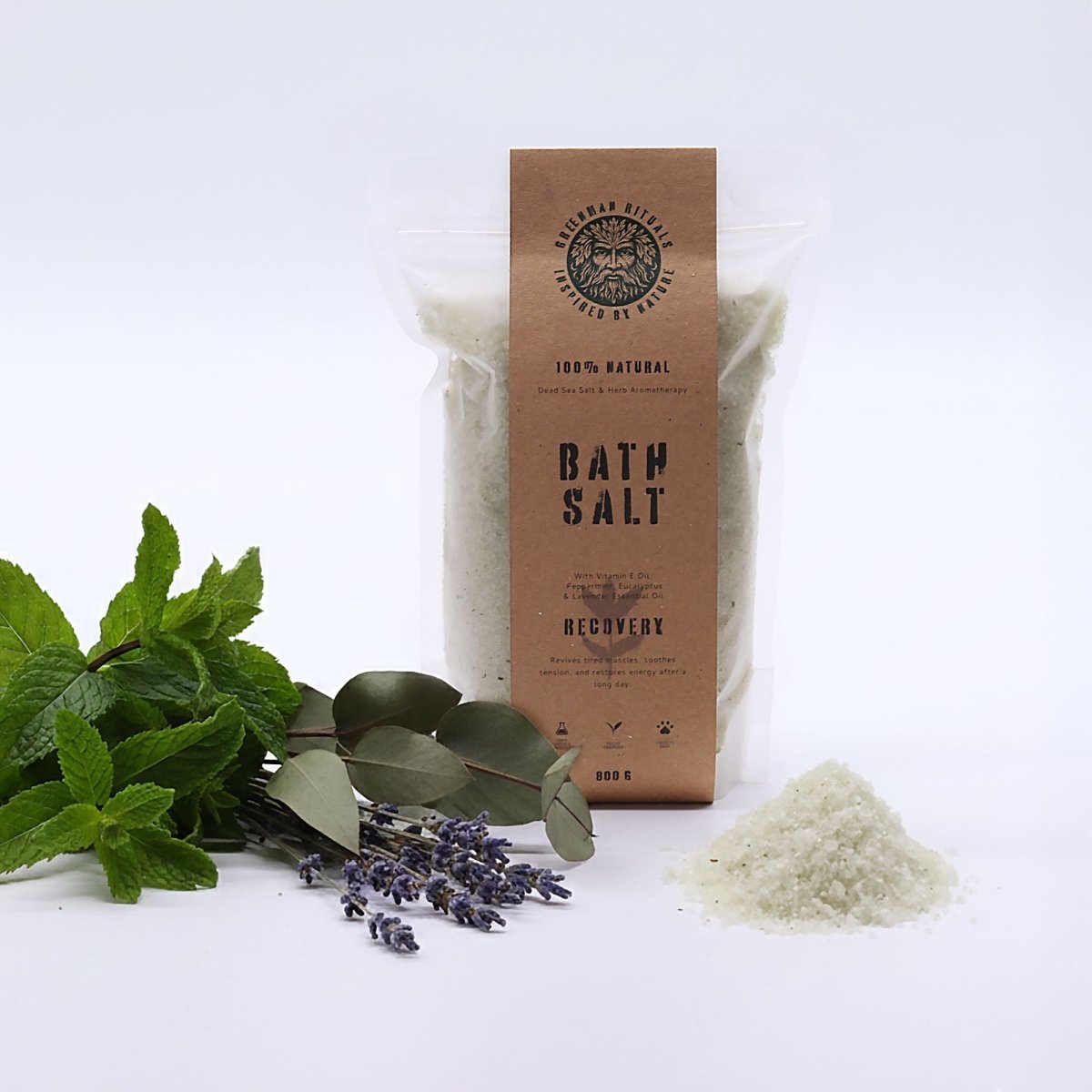 Greenman Rituals Menthol Aromatherapy Epsom Bath Salt – RecoveryGreenman Rituals Bath SaltsHeart Notes