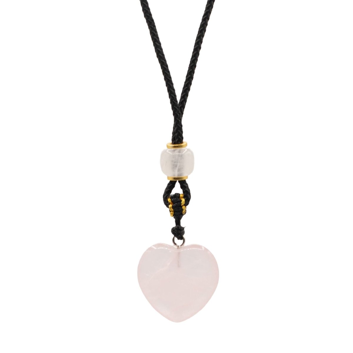 Cord Necklace Gemstone Pendant - Rose Quartz HeartCord Necklace Gemstone PendantsHeart Notes